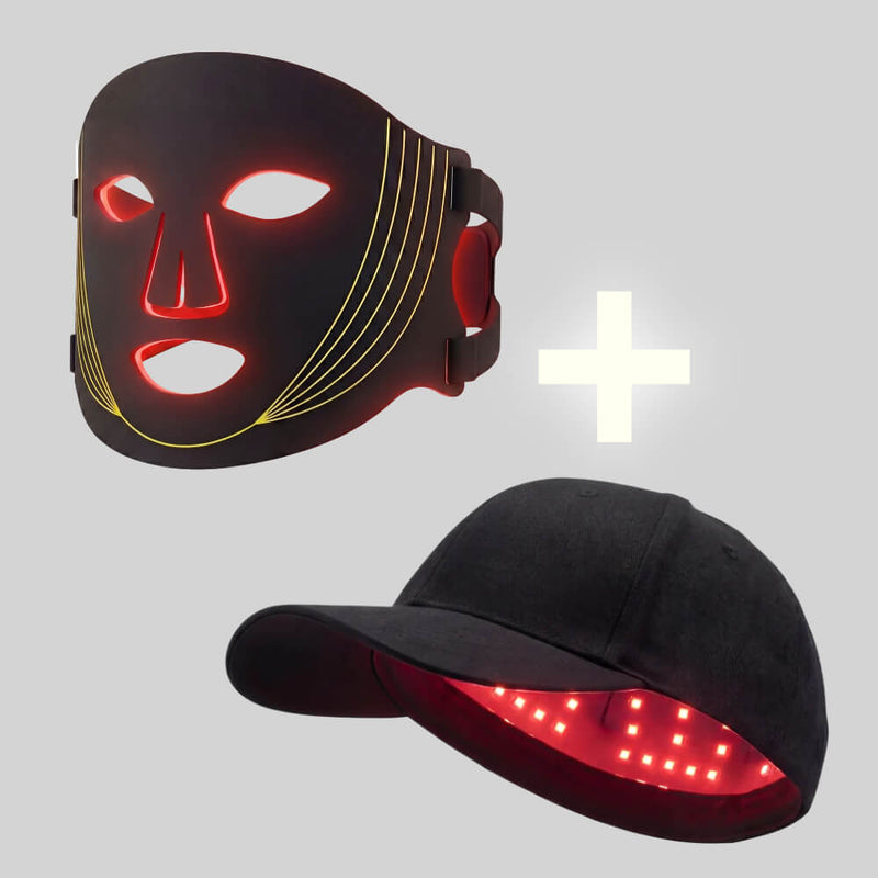 Red Light Mask + Cap Bundle